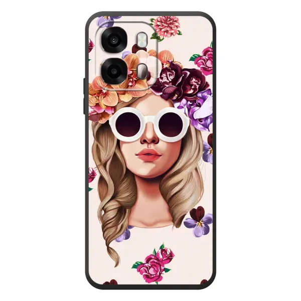 Чехол с рисунком «Девушка в очках» для OPPO A6s
