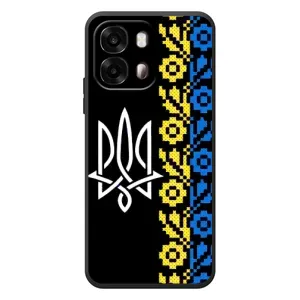 Силиконовый Чехол на OPPO A6s (Герб и вышыванка)