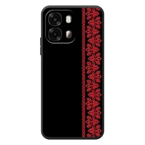 Силиконовый Чехол на OPPO A6s (Красная Вышиванка)