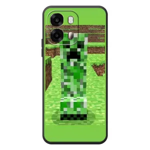 Чехлы для OPPO A6s (Персонажи Майн Крафт) (Крипер 2)