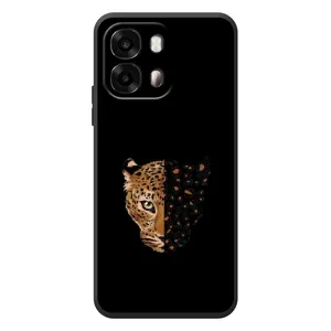 Чохол з леопардовим принтом на OPPO A6s (Леопард на чорному)