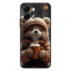 Друкований чохол 'Звірята з кавою' для OPPO A6s (Ведмедик з кавою)