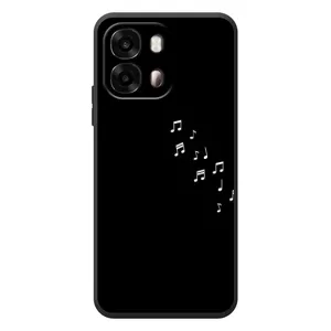 Чехол с картинками на черном фоне для OPPO A6s (Ноты)