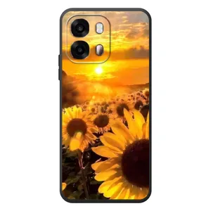 Чехол с Цветами для OPPO A6s (поле подсолнухов)