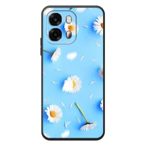 Чехол с Цветами для OPPO A6s (ромашки на голубом)