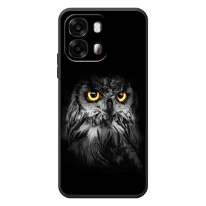 Чохли з принтом СОВИ для OPPO A6s (Сова на чорному)