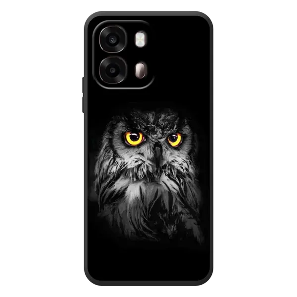 Чехол с рисунком «Сова на чёрном» для OPPO A6s Чехол с рисунком «Сова на чёрном» для OPPO A6s