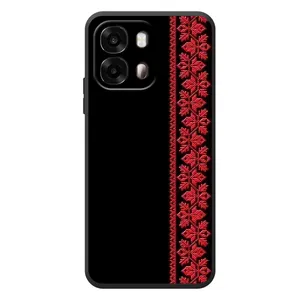 Силиконовый Чехол на OPPO A6s с картинкой Вышиванки (Вышиванка на черном)
