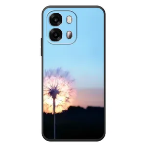 Силиконовый Чехол с одуванчиками на OPPO A6s (Закат с одуванчиком)