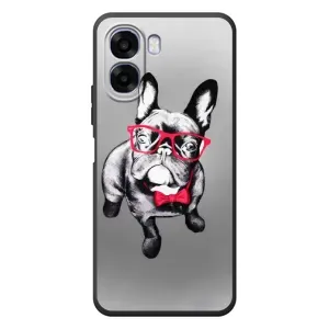 Чехол (ТПУ) Милые собачки для OPPO A6x (Бульдог в очках)