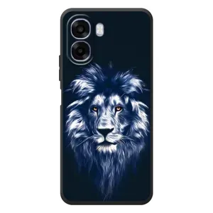 Чехол с картинкой на OPPO A6x (Лев - синий)
