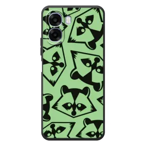 Силиконовый Чехол с Енотами на OPPO A6x (Мордочки Енота)