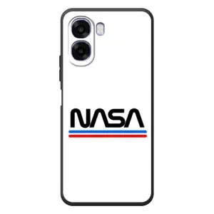 Силиконовый бампер с принтом "Наса" на OPPO A6x (NASA на белом фоне)