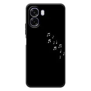 Чехол с картинками на черном фоне для OPPO A6x (Ноты)