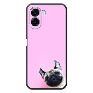 Бампер для OPPO A6x с картинкой "Песики" (Собака на розовом)