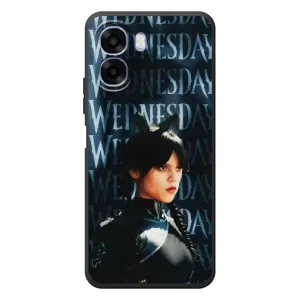 Чехлы с принтом Уэнсдей на OPPO A6x (Уэнздей с ушками)