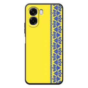 Силиконовый Чехол на OPPO A6x (Вышиванка на желтом)