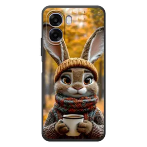 Печатный чехол «Зверята с кофе» для OPPO A6x (Зайчик с кофе)