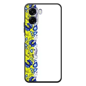 Силиконовый Чехол на OPPO A6x с картинкой Вышиванки (Желто-синяя вышиванка)