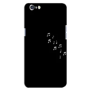 Чехол с картинками на черном фоне для Oppo A71 (Ноты)