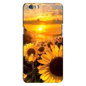 Чехол с Цветами для Oppo A71 (поле подсолнухов)