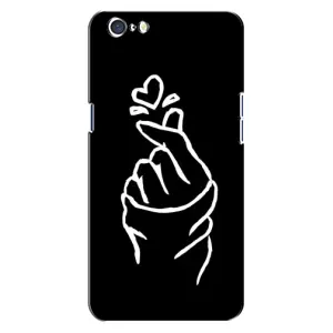 Чехлы (Знак сердечка) на Oppo A71 (Сердце на черном)