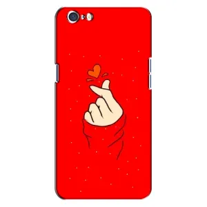 Чехлы (Знак сердечка) на Oppo A71 (Сердце на красном)
