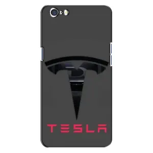 Силиконовый бампер с картинкой машины на Oppo A71 (Logo TESLA)