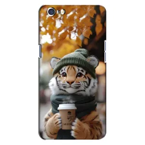 Печатный чехол «Зверята с кофе» для Oppo A71 (Тигр с кофе)