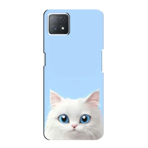 Чехол с рисунком «Белый кот» для OPPO A72 (5G)
