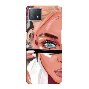 Силиконовый Чехол на Oppo a72 (5G) с картинкой Стильных Девушек (Девушка и ресницы)