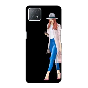 Чехол с картинкой Модные Девчонки Oppo a72 (5G) (Девушка со смартфоном)