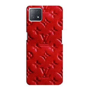 Текстурный Чехол Louis Vuitton для Оппо А72 (5G) (Красный ЛВ)