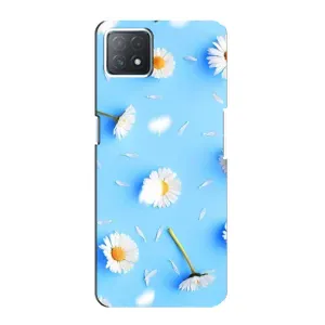 Чехол с Цветами для Oppo a72 (5G) (ромашки на голубом)