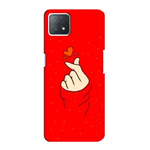 Чехлы (Знак сердечка) на Oppo a72 (5G) (Сердце на красном)