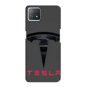 Силиконовый бампер с картинкой машины на Oppo a72 (5G) (Logo TESLA)