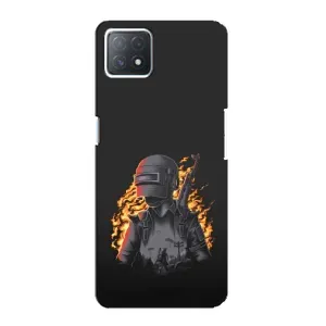 Силиконовый чехол с картинкой "Герой Pubg" на Oppo a72 (5G) (В огне)