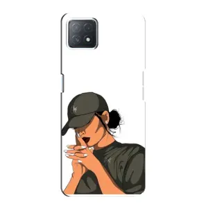 Силиконовый Чехол на Oppo a72 (5G) с картинкой Стильных Девушек (В зеленом)