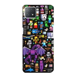 Чехол майнкрафт для Oppo a72 (5G) (Все персонажи)