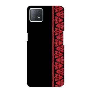 Силиконовый Чехол на Oppo a72 (5G) с картинкой Вышиванки (Вышиванка на черном)