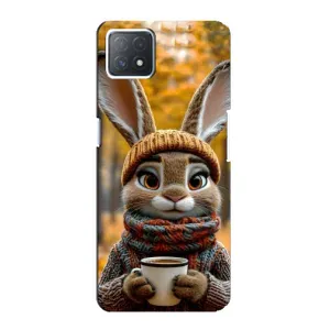 Печатный чехол «Зверята с кофе» для Oppo a72 (5G) (Зайчик с кофе)