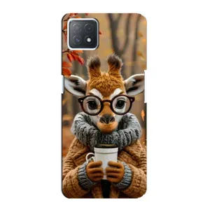 Печатный чехол «Зверята с кофе» для Oppo a72 (5G) (Жираф с кофе)