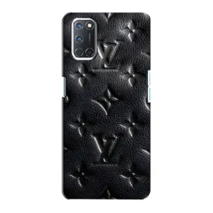 Текстурный Чехол Louis Vuitton для Оппо А72 (Черный ЛВ)