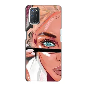 Силиконовый Чехол на Oppo A72 с картинкой Стильных Девушек (Девушка и ресницы)