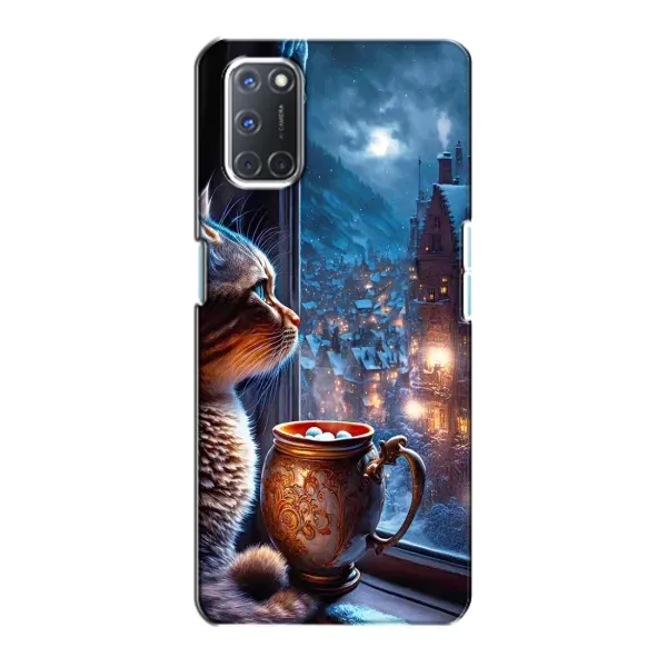 Чехол с рисунком «Кот новогодний» для OPPO A72
