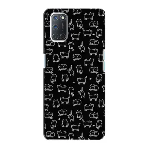 Чохол на тематику: Коти для OPPO A72 (Котики на чорному)