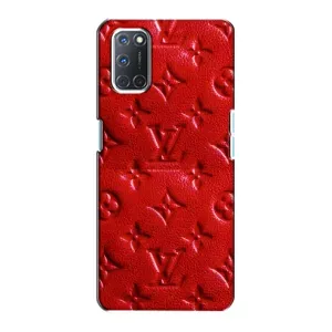 Текстурный Чехол Louis Vuitton для Оппо А72 (Красный ЛВ)