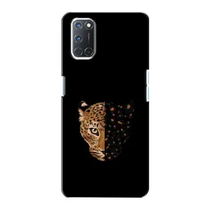Чехол с леопардовым принтом на Oppo A72 (Леопард на черном)