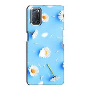 Чохол з Квітами для Oppo A72 (ромашки на блакитному)