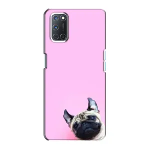 Бампер для Oppo A72 з картинкою "Песики" (Собака на рожевому)